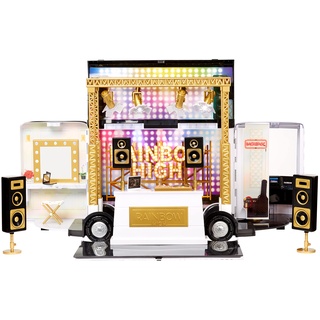 Rainbow High Vision World Tour Bus & Bühne - 4-in-1-Deluxe-Spielset mit Lichtern — Inklusive DJ-Pult, Scheinwerfer, Schminktisch, Accessoires und Batterien — Für Kinder und Sammler ab 6 Jahren