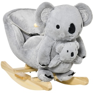 HOMCOM Schaukeltier Spielzeug, Triceratops, Koala Grau 60 x 33 x 50 cm (LxBxH)   Schaukeltier Kinderschaukel Kinderschaukel
