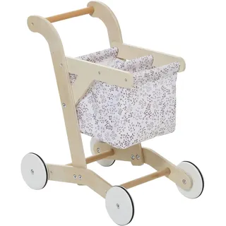 VERTBAUDET Kinder Einkaufswagen, Stoff/Holz FSC® beige