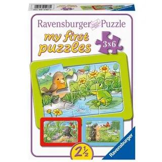 Ravensburger Puzzle Kleine Gartentiere, My First Puzzles, Kinderpuzzle, Rahmenpuzzle, Legespiel, 3 x 6 Teile, 05138