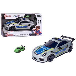 Simba Spielzeugauto Porsche 911 GT3 / RS Polizei Carry Case, Blau, Weiß, Kunststoff, 35x20x18 cm, male, Spielzeug, Kinderspielzeug, Spielzeugautos