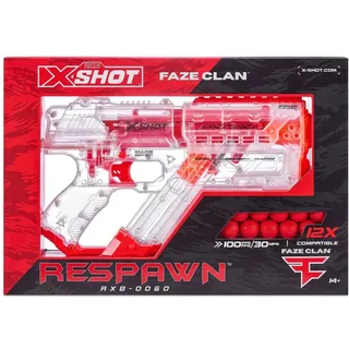 X-Shot-Chaos-Respawn Faze - Transparenter Kugel-Blaster mit 12 Kugeln