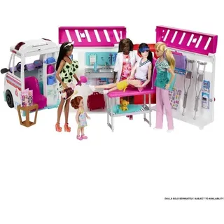 Barbie 2-in-1 Krankenwagen Spielset (mit Licht & Geräuschen)