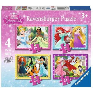 Disney Puzzle 4 in 1 Puzzle Box Disney Princess Ravensburger Kinder Puzzle, 24 Puzzleteile
