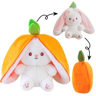 WOKICOR Hase Kuscheltier Plüschtiere Karotten Osterhase Plüsch Kuscheltier Versteckspiel Hasen Kuscheltiere Karotten Plüsch Ostergeschenke Für Kinder, Jungen, Mädchen (18cm hoch)