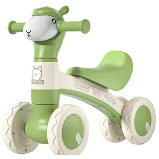 E-Commerce.Maschmann Laufrad Baby Laufrad Alpaka Design 4 Räder Kinder Balance Bike, Ohne Licht und Toneffekte grün