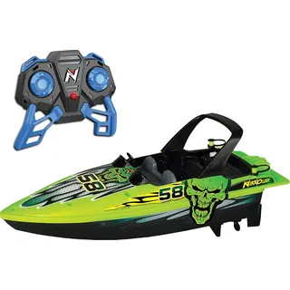 Nikko 10171 Speedboot, ferngesteuertes RC Boot, Wasser Action bis 2,5 km/h, Robustes Motorboot, schnelle Reaktion, 25 m Reichweite, für Kinder ab 6 Jahren und Erwachsene, Race Boat ca. 30 cm, Grün