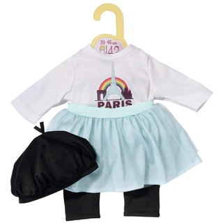 Dolly Moda Paris Look, Outit für Puppen mit Rock, Shirt, Mütze und Leggins, für 43 cm Puppen, 870945 Zapf Creation