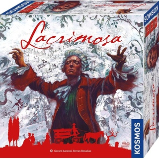 KOSMOS 683931 Lacrimosa, Mozarts Spuren Folgen, Strategiespiel mit historisch-musikalischem Thema, Brettspiel, Eurogame, Kennerspiel für 14 Person...