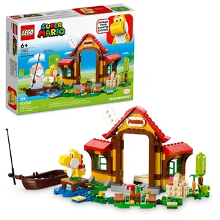 LEGO Super Mario Picknick im Mario's House Erweiterungsset 71422, Sammelspielset mit gelber Yoshi-Figur, baubares Spielspielzeug zum Erweitern auf Starterkurs, Super Mario Geburtstagsgeschenk für 6-8