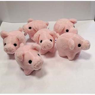 K-Toys Kuscheltier Schwein Glücksschweinchen, Plüsch rosa ca. 7 cm -Mitgebsel (6-St) rosa