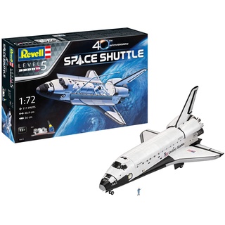 Revell Zubehör NASA, Jubiläumsset, Raumschiffmodell, 48,9 cm Geschenkset Space Shuttle, 40th. Anniversary (1:72) -EN/DE/FR/NL/ES/IT, Unlackiert, Mittel