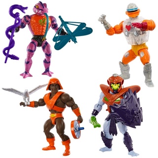 Mattel® Actionfigur Masters of the Universe Origins, Wave 12: Tung Lashor, MC Roboto, Hypno & Snake Armor Skeletor Wave 12