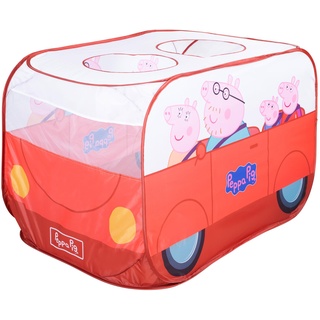 roba Pop-Up Spielzelt 'Peppa Pig', Zelt in Autoform, mit automatischer Klappfunktion, für drinnen und draußen, rot...