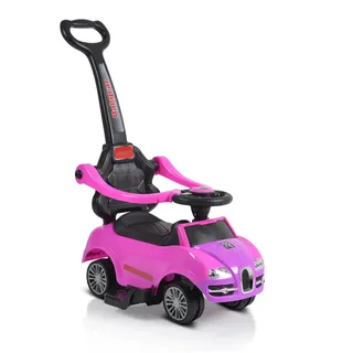 Moni Rutschauto 2 in 1 Rider 208, Rutscher mit Griff, Lehne, Bügel, Fußstütze pink