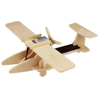 Pebaro 3D-Puzzle Solar Holzbausatz Sport-Flugzeug, 830/4, 14 Puzzleteile