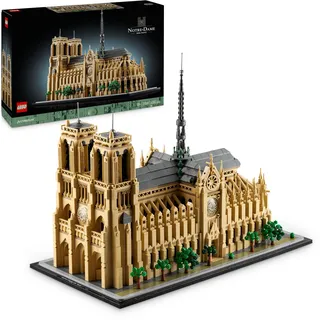 LEGO Architecture Notre-Dame de Paris, Sammlerstück für Erwachsene, Souvenir aus Frankreich, Geschenk für Globetrotter und alle Geschichts- und Kunstbegeisterten, architektonische Modellbausätze 21061