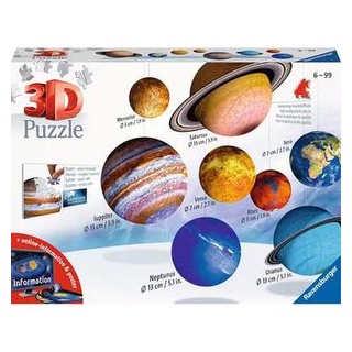 Ravensburger Puzzle Puzzle-Ball Planetensystem, 3D Puzzle, ab 6 Jahre, 540 Teile