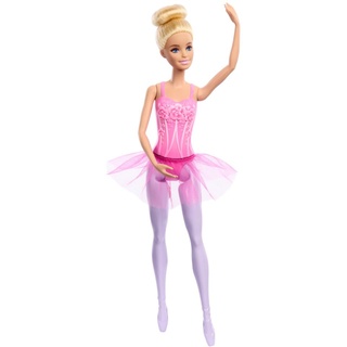 Barbie Ballerina-Puppe, Blonde Modepuppe in lilafarbenem, ausziehbarem Tutu, mit Ballettarmen und Ballerinaspitzenschuhen, HRG34