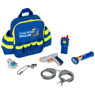 Kinderrucksack Polizei "Ben & Sam" mit Licht + Wasserpistole + Handschellen 8802