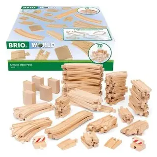 BRIO Spielzeugeisenbahn-Zubehör World 36030, Schienensortiment Deluxe, Holz, 70-teilig