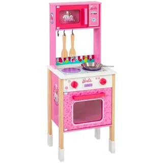 Theo Klein 7319 Barbie Epic Chef Küche I Moderne Holzküche mit Herd, Ofen und Mikrowelle I inkl. Spielküchen-Zubehör I Maße: 36 cm x 30 cm x 95 cm I Spielzeug für Kinder ab 3 Jahren