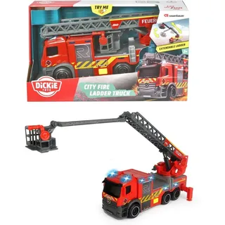 Dickie Toys Spielzeug-Feuerwehr Dickie Spielfahrzeug Feuerwahr Drehleiter City Fire Ladder Truck 20371