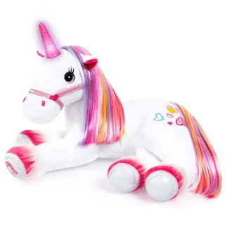 Bayer Design 69536AA Plüsch Einhorn mit Licht, Sound, Funktion, Stofftier, Kuscheltier, Regenbogen Haare