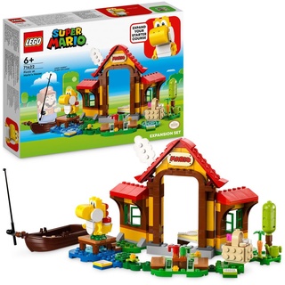 LEGO 71422 Super Mario Picknick bei Mario – Erweiterungsset, Spielzeug mit gelber Yoshi-Figur zum Kombinieren mit einem Starterset, Geschenk für...