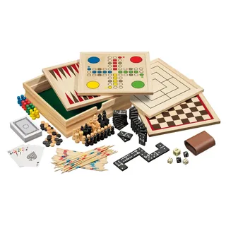 Philos 3099 - Spielesammlung 10 klein Spieleklassiker mit Zubehör Holz / Philos / Spiele (außer Software)