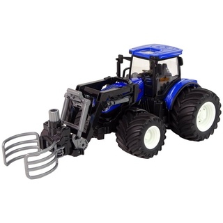 efaso RC-Traktor Ferngesteuerter Traktor mit Heuballenhalter blau 2,4 Ghz 1:24 RTR Set, ferngesteuuert blau