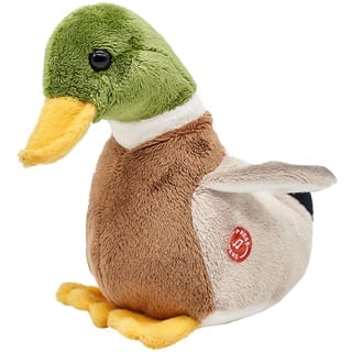 Uni-Toys - Ente mit Stimme - 16 cm (Länge) - Plüsch-Vogel - Plüschtier, Kuscheltier