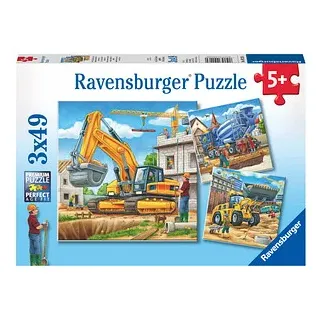 Ravensburger Große Baufahrzeuge Puzzle, 3 x 49 Teile