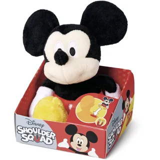 Simba 6315870460 Disney Schulter-Kuscheltier Micky Maus (12 cm) -Mickey Mouse als magnetische Plüschfigur zum Mitnehmen, Spielzeug für Fans & Kinder ab 0 Jahre