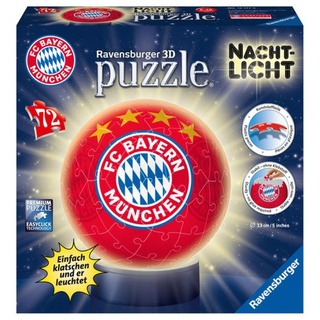 3D Puzzle Ravensburger Puzzle-Ball Nachtlicht - FC Bayern München 72 Teile