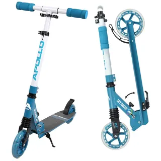 Apollo Scooter LED - Skyracer Led | City Scooter mit Federung| City Roller für Kinder klappbar | Tretroller Kinder ab 5 Jahre | sportlicher Cityro... - Blau