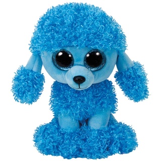 TY Poodle Blues 36851 Mandy, Pudel mit Glitzeraugen, Beanie Boo's, Plüsch, Blau, 15 cm