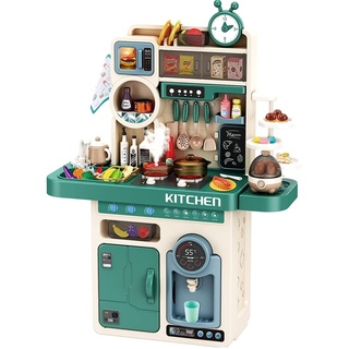 Spielküche mit 93 Teilen Zubehör, Spülbecken, Kinderherd, Licht, Sound, Spielzeugküche - Die Kinderküche Tony in Türkis ist perfekt für Kids ab 3 Jahren