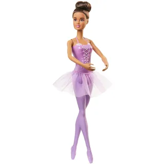 Barbie GJL60 - Ballerina Puppe (brünett) im Ballerina-Outfit mit Tutu und Spitzenschuhen, Spielzeug ab 3 Jahren