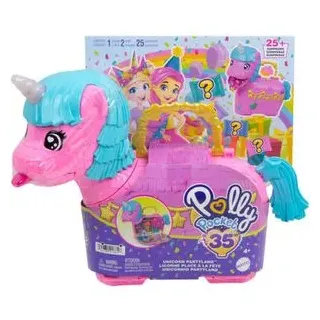 Polly-Pocket Spielset HYD96, ab 4 Jahre, Einhorn Party Pinata, 29 Teile