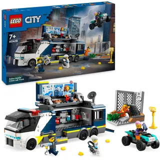 LEGO City Polizeitruck mit Labor, Polizei-Set mit Quad und LKW-Spielzeug für Kinder, Geschenk für Jungs und Mädchen ab 7 Jahre, plus 5 Minifiguren – 2 Polizisten, 1 Wissenschaftler und 2 Ganoven 60418