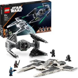 LEGO 75348 Star Wars Mandalorianischer Fang Fighter vs. TIE Interceptor Set, Starfighter Spielzeug zum Bauen für Kinder mit 3 Minifiguren, Droide ... - Beige