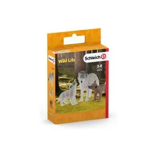 SCHLEICH 42472 Wolfsmutter mit Welpen