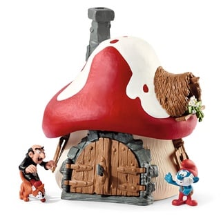 schleich 20803 Schlumpf Haus mit 2 Figuren, für Kinder ab 3 Jahren, THE SMURFSTM - Spielset