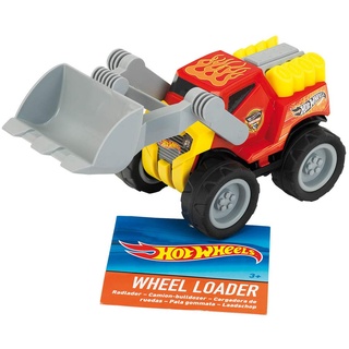 Klein Theo 2439 Hot Wheels Radlader | Radlader im Maßstab 1:24 | Mit Breiten Reifen und Schaufel mit robusten Gelenken | Spielzeug für Kinder ab 3 Jahren