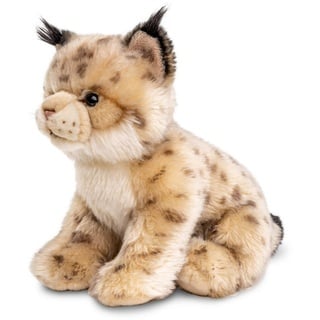 Uni-Toys Kuscheltier Luchs Junges, sitzend - 22 cm (Höhe) - Plüsch-Katze - Plüschtier, zu 100 % recyceltes Füllmaterial