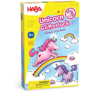 HABA 301256 Einhorn Glitterluck Wolke Kristalle Brettspiel, Mehrfarbig