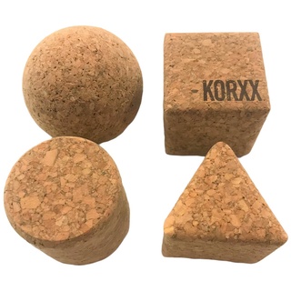KORXX Spielbausteine 4 Bauklötze in geometrischen Formen aus KORK