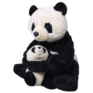 Wild Republic 19398 Panda mit Kind ca 40 cm Plüsch mit Öko-Füllung