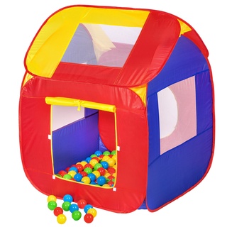 tectake® pop Up Kinderspielzelt | Spielhaus mit Bällebad | inkl. 200 Bälle + Tasche | -Diverse Modelle- (Typ 2 | Nr. 400729)